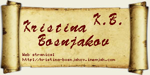 Kristina Bošnjakov vizit kartica